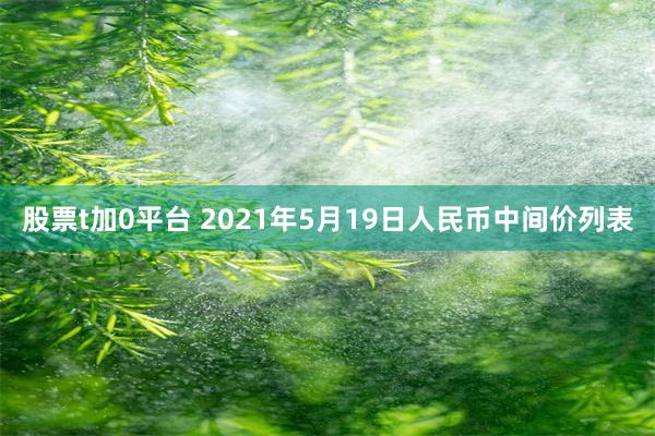 股票t加0平台 2021年5月19日人民币中间价列表