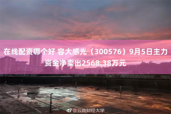 在线配资哪个好 容大感光（300576）9月5日主力资金净卖出2568.38万元