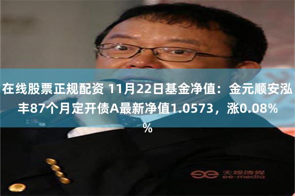 在线股票正规配资 11月22日基金净值：金元顺安泓丰87个月定开债A最新净值1.0573，涨0.08%